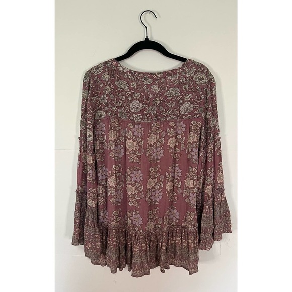 American Eagle Floral Lace-Up Bell Sleeve Top size S - Picture 6 of 8